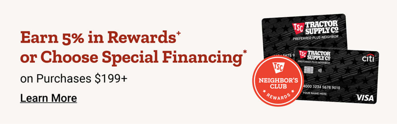 Financing Banner: Earn 5% in Rewards* or Choose Special Financing on Purchases +$199