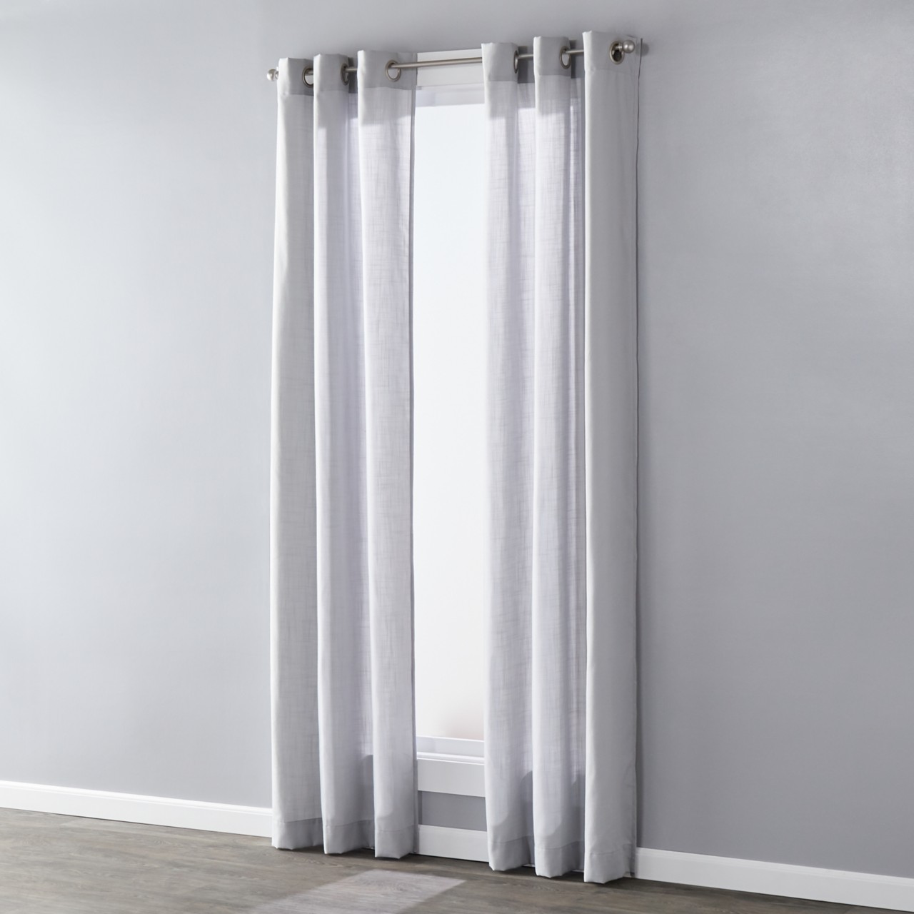 Image of awindow curtain that links to all window treatments catalog.